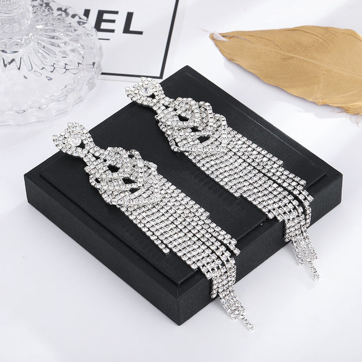 Pendientes de brillantes largos