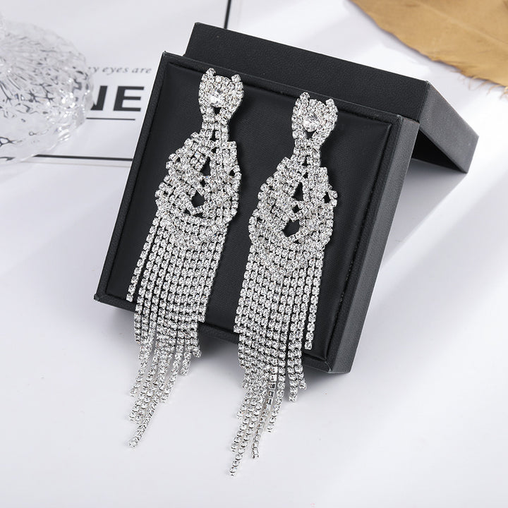 Pendientes de brillantes largos