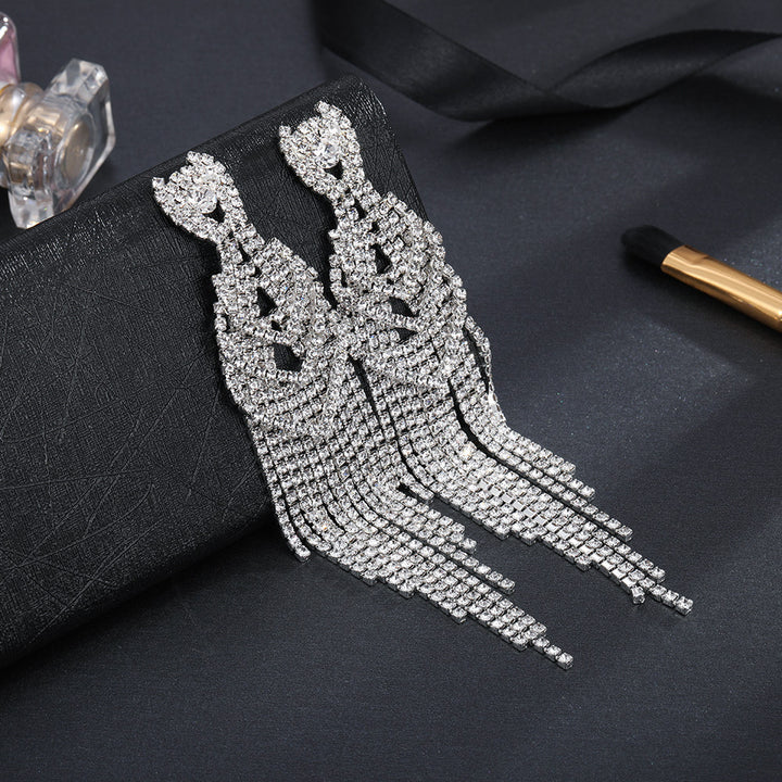 Pendientes de brillantes largos