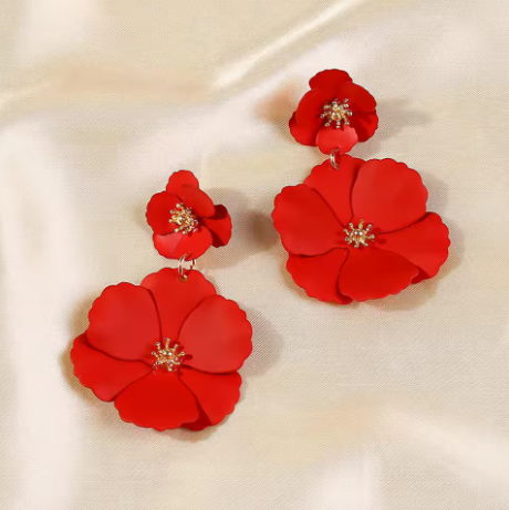 Pendientes de flores de estilo coreano