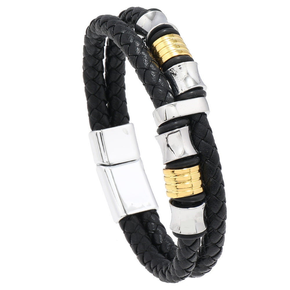 Pulsera de cuero doble