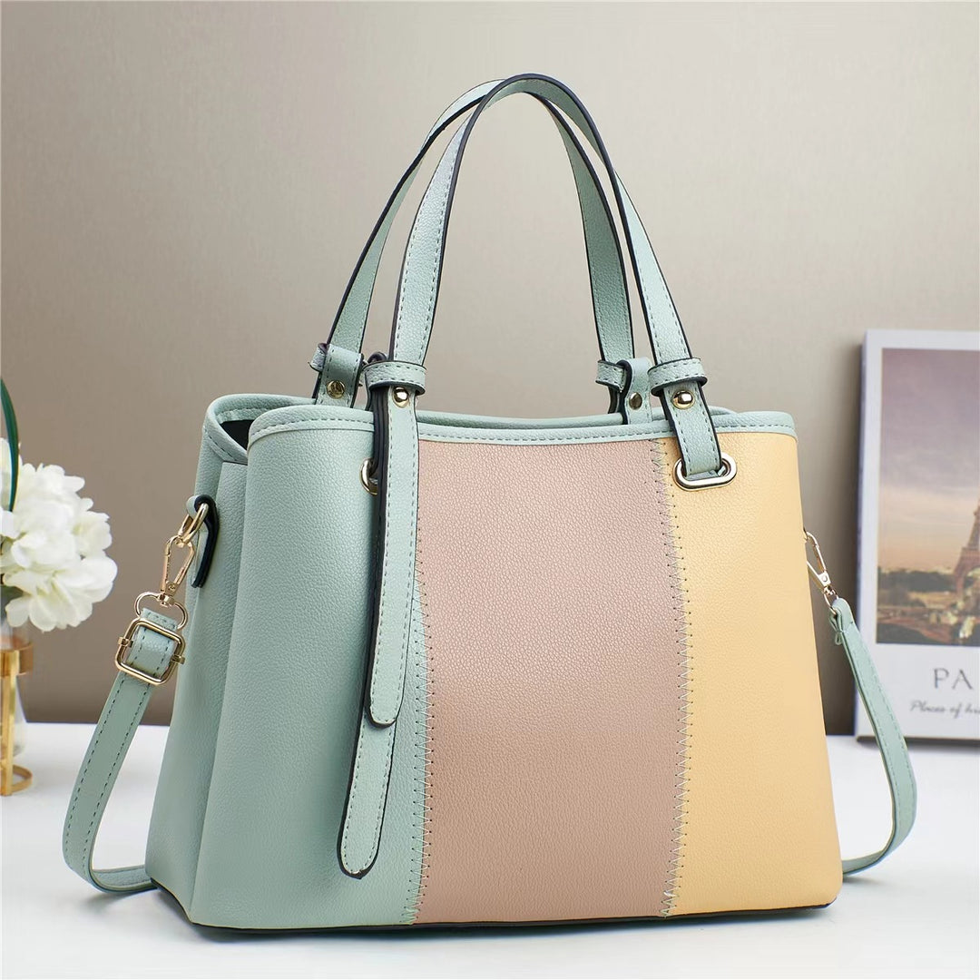 Bolso de mano tricolor