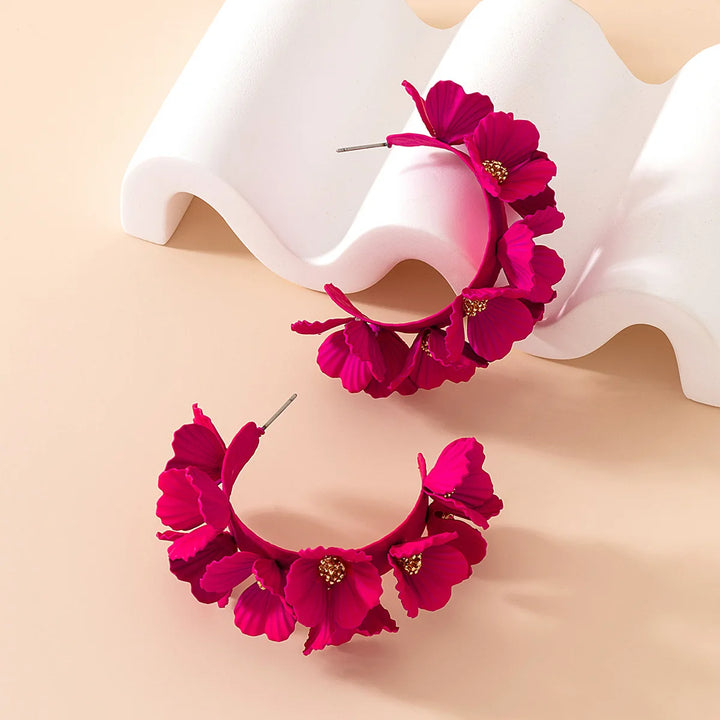 Pendientes de flor multicapa