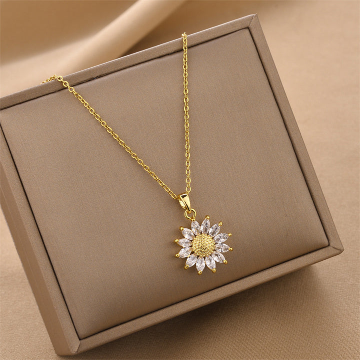 Collar de girasol brillante