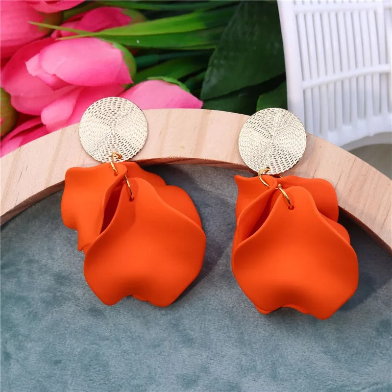 Pendientes colgantes de flores coreana