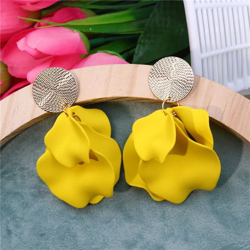 Pendientes colgantes de flores coreana