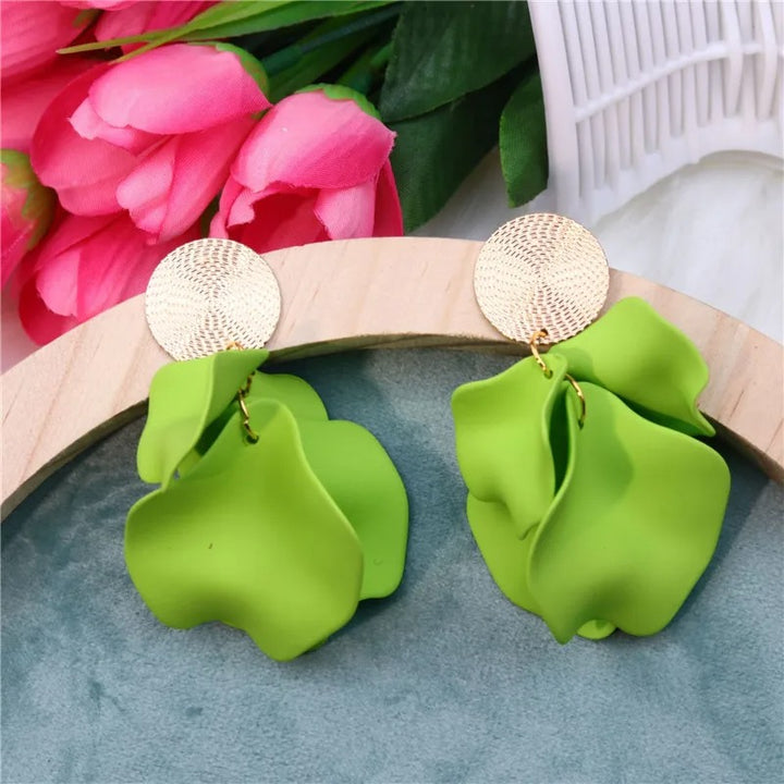 Pendientes colgantes de flores coreana