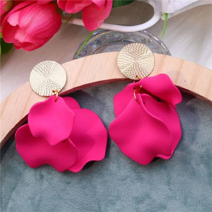 Pendientes colgantes de flores coreana