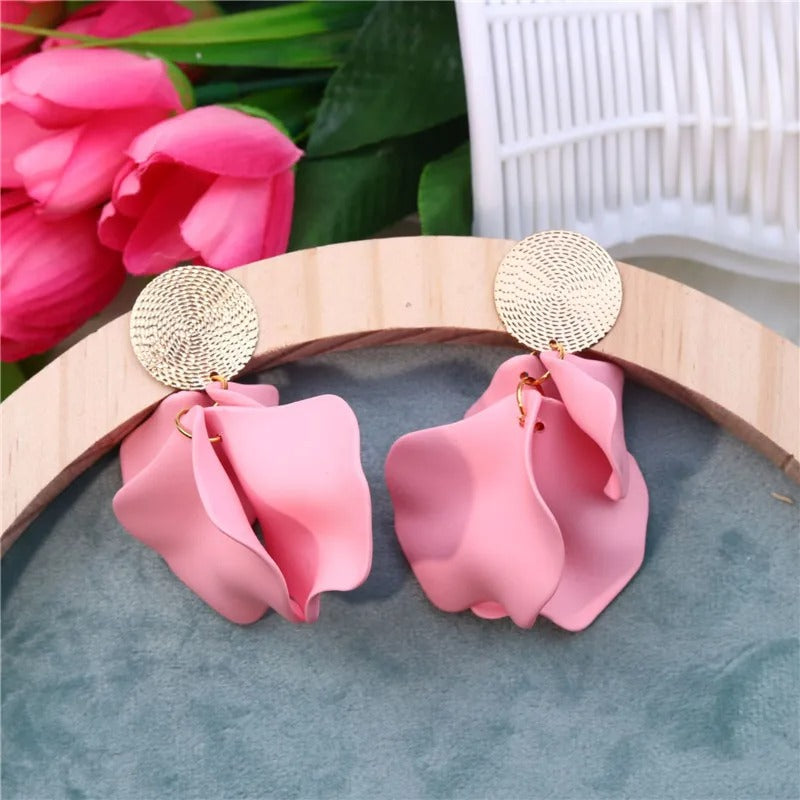 Pendientes colgantes de flores coreana