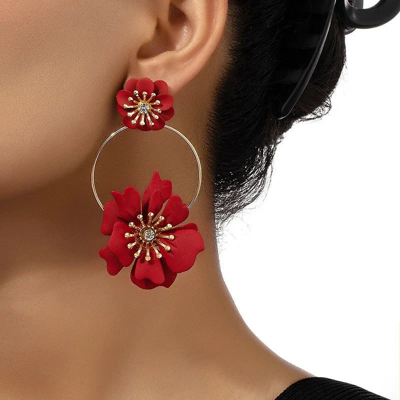 Pendientes colgantes de flores