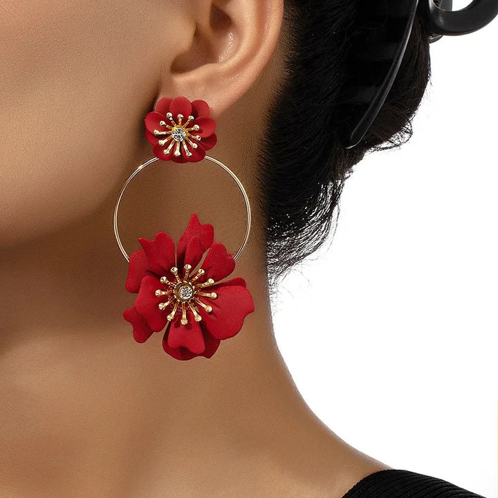 Pendientes colgantes de flores