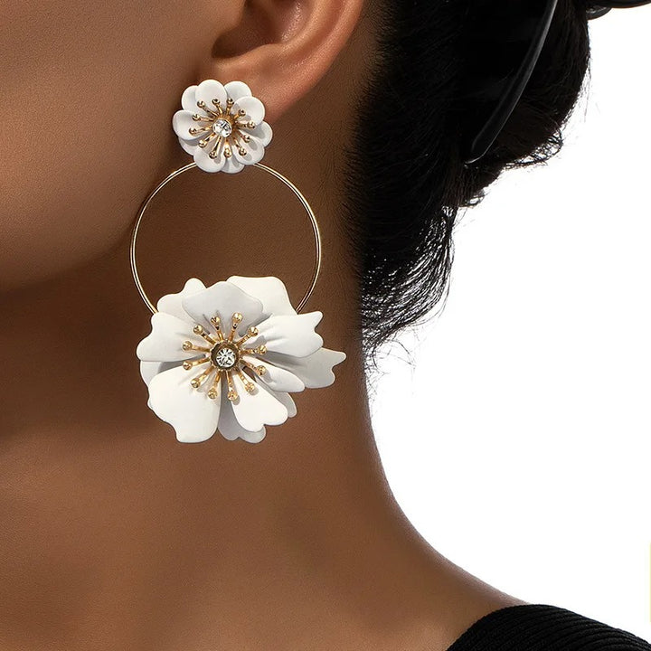 Pendientes colgantes de flores